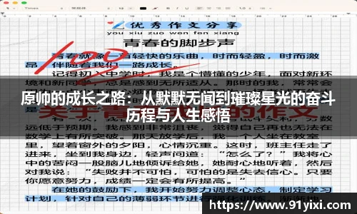 原帅的成长之路：从默默无闻到璀璨星光的奋斗历程与人生感悟